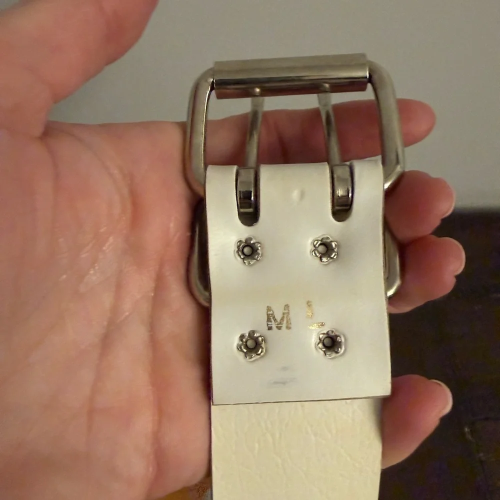 White Perforated Belt